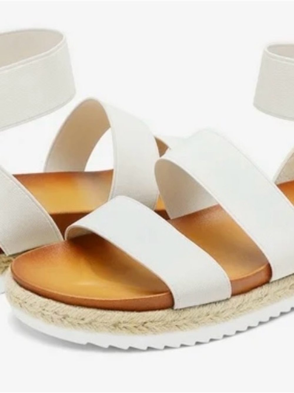 White Strappy Espadrille Sandals - Women